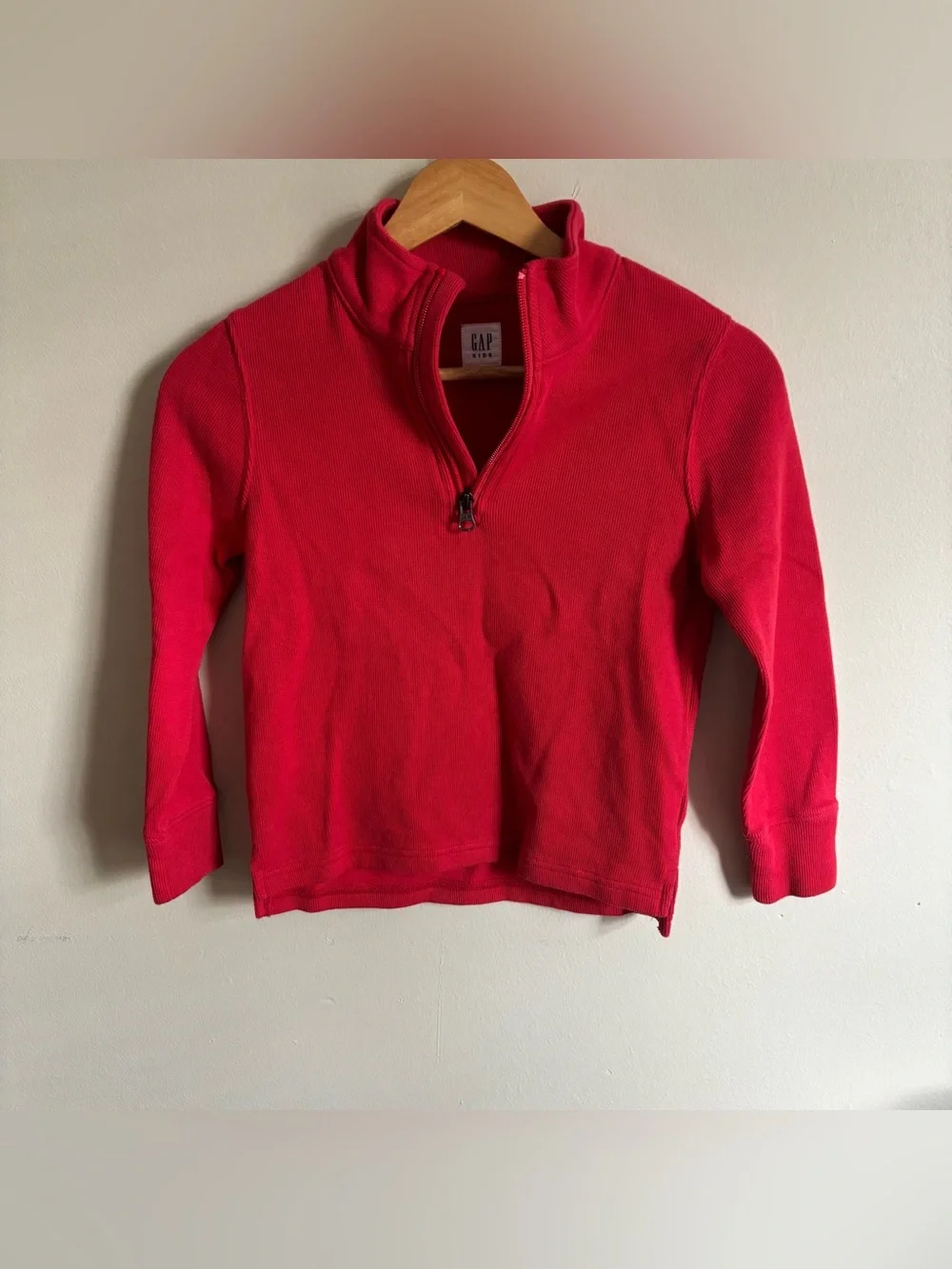 Gap Kids Red Quarter Zip & Rust Henley Shirt Set Size S